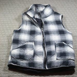 Be Cool Los Angeles Size S Navy Blue Plaid Quilted Vest